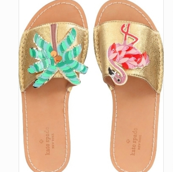 kate spade Shoes - Kate Spade Izele Flamingo and Palm Tree Sandals